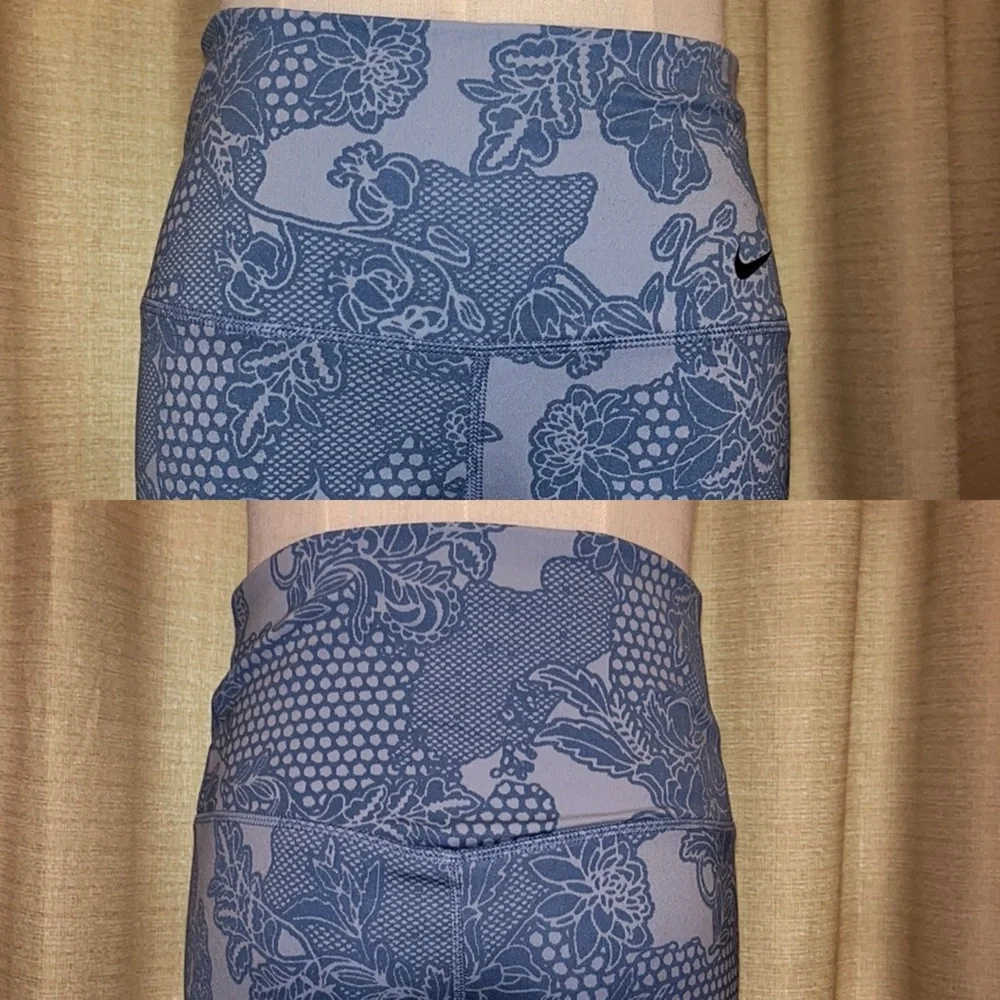 Nike Sculpt Victory Tight Fit Leggings Blue Floral Dri Fit Womens Medium